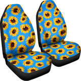 Blue Sunflower Pattern Print Universal Fit Car Seat Covers 102422