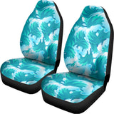 Blue Surfing Wave Pattern Print Universal Fit Car Seat Covers 102422