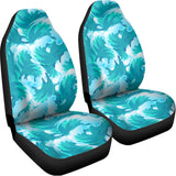 Blue Surfing Wave Pattern Print Universal Fit Car Seat Covers 102422