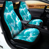 Blue Surfing Wave Pattern Print Universal Fit Car Seat Covers 102422