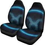 Blue Taurus Zodiac Sign Print Universal Fit Car Seat Covers 102422