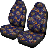 Blue Tiger Tattoo Pattern Print Universal Fit Car Seat Covers 102422