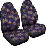 Blue Tiger Tattoo Pattern Print Universal Fit Car Seat Covers 102422
