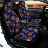 Blue Tiger Tattoo Pattern Print Universal Fit Car Seat Covers 102422