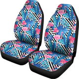 Blue Tropical And Pink Flamingo Print Universal Fit Car Seat Covers 102422