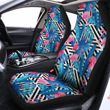 Blue Tropical And Pink Flamingo Print Universal Fit Car Seat Covers 102422