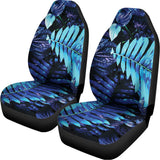 Blue Tropical Leaves Print Universal Fit Car Seat Covers 102422