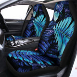 Blue Tropical Leaves Print Universal Fit Car Seat Covers 102422