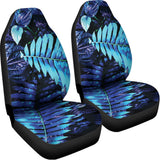 Blue Tropical Leaves Print Universal Fit Car Seat Covers 102422