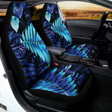 Blue Tropical Leaves Print Universal Fit Car Seat Covers 102422