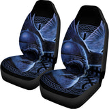 Blue Viking God Odin And Crow Print Universal Fit Car Seat Covers 102422