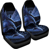Blue Viking God Odin And Crow Print Universal Fit Car Seat Covers 102422