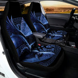 Blue Viking God Odin And Crow Print Universal Fit Car Seat Covers 102422