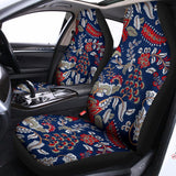 Blue Vintage Bohemian Floral Print Universal Fit Car Seat Covers 102422