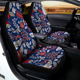 Blue Vintage Bohemian Floral Print Universal Fit Car Seat Covers 102422