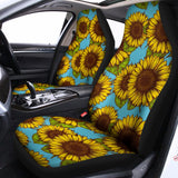 Blue Vintage Sunflower Pattern Print Universal Fit Car Seat Covers 102422
