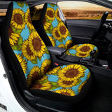 Blue Vintage Sunflower Pattern Print Universal Fit Car Seat Covers 102422