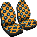 Blue Vinyl Record Pattern Print Universal Fit Car Seat Covers 102422