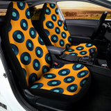 Blue Vinyl Record Pattern Print Universal Fit Car Seat Covers 102422