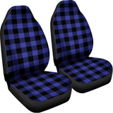 Navy Blue And Black Buffalo Check Print Universal Fit Car Seat Covers 102422