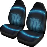 Blue Virgo Zodiac Sign Print Universal Fit Car Seat Covers 102422