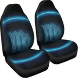 Blue Virgo Zodiac Sign Print Universal Fit Car Seat Covers 102422