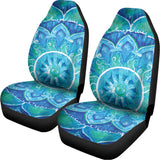 Blue Vishuddha Chakra Mandala Print Universal Fit Car Seat Covers 102422