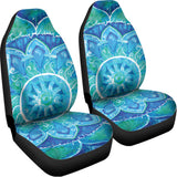 Blue Vishuddha Chakra Mandala Print Universal Fit Car Seat Covers 102422