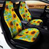 Blue Watercolor Sunflower Pattern Print Universal Fit Car Seat Covers 102422