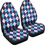 Blue White And Red Argyle Pattern Print Universal Fit Car Seat Covers 102422