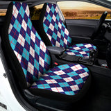 Blue White And Red Argyle Pattern Print Universal Fit Car Seat Covers 102422