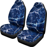 Blue White Marble Print Universal Fit Car Seat Covers 102422