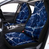 Blue White Marble Print Universal Fit Car Seat Covers 102422
