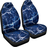 Blue White Marble Print Universal Fit Car Seat Covers 102422