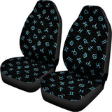 Blue Zodiac Symbols Pattern Print Universal Fit Car Seat Covers 102422