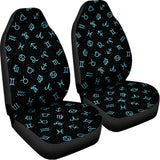 Blue Zodiac Symbols Pattern Print Universal Fit Car Seat Covers 102422