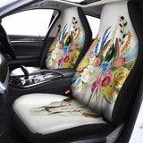 Boho Floral Deer Skull Print Universal Fit Car Seat Covers 102422