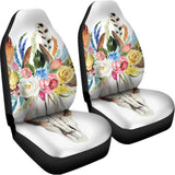 Boho Floral Deer Skull Print Universal Fit Car Seat Covers 102422