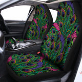 Boho Peacock Feather Pattern Print Universal Fit Car Seat Covers 102422