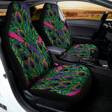 Boho Peacock Feather Pattern Print Universal Fit Car Seat Covers 102422