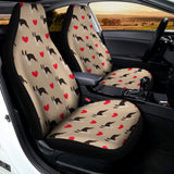 Boston Terrier Heart Pattern Print Universal Fit Car Seat Covers 102422