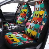 Boston Terrier Puppy Faces Print Universal Fit Car Seat Covers 102422