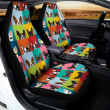 Boston Terrier Puppy Faces Print Universal Fit Car Seat Covers 102422