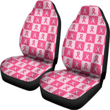 Breast Cancer Awareness Pattern Print Universal Fit Car Seat Covers 102422