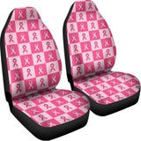 Breast Cancer Awareness Pattern Print Universal Fit Car Seat Covers 102422
