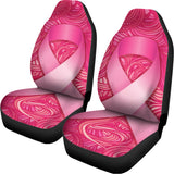 Breast Cancer Awareness Ribbon Print Universal Fit Car Seat Covers 102422