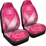 Breast Cancer Awareness Ribbon Print Universal Fit Car Seat Covers 102422