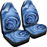Bright Blue Rose Print Universal Fit Car Seat Covers 102422