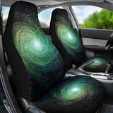 Bright Green Spiral Galaxy Space Print Universal Fit Car Seat Covers 102422