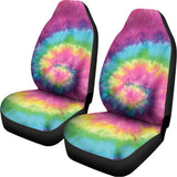 Bright Spiral Tie Dye Print Universal Fit Car Seat Covers 102422